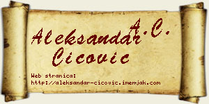 Aleksandar Cicović vizit kartica